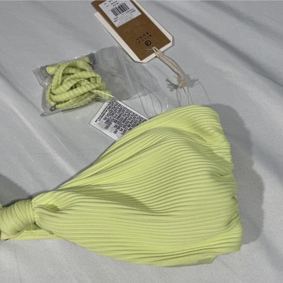 NWT Billabong [‎ XL ] Tanline Lulu Bandeau Bikini Top in Shadow Lime - Picture 6 of 12